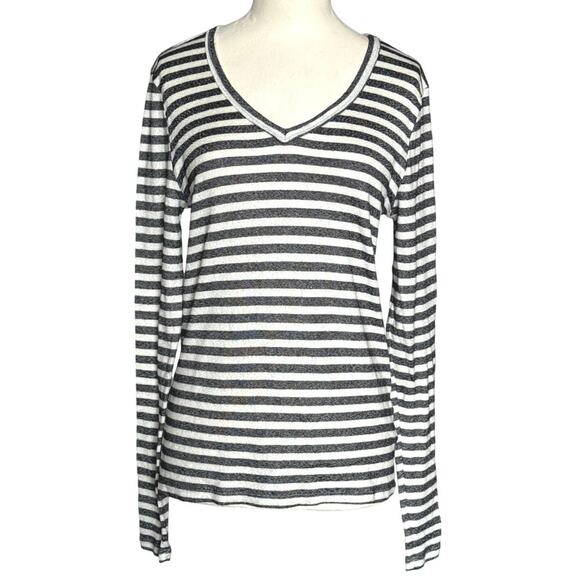 Michael Stars for Anthropologie Shine Long Sleeve Striped Tee Women’s Size M/L - Picture 2 of 9